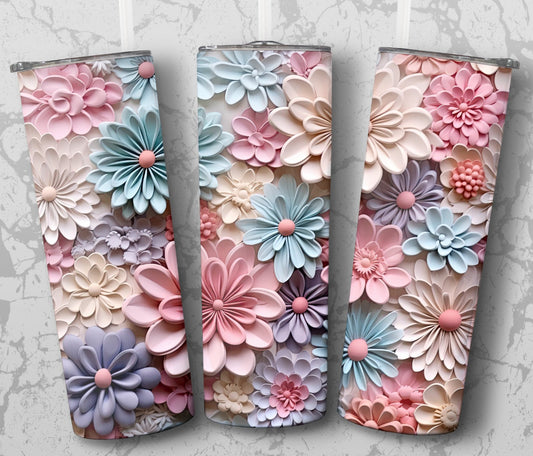 Inflated Pastel Flower Tumbler