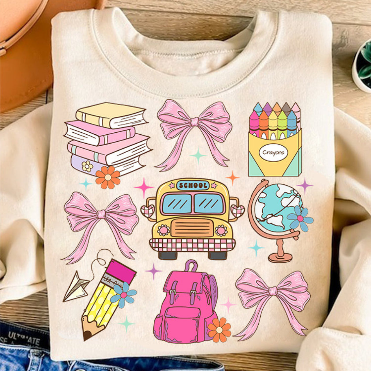 Pink Bows Back to School - Adult