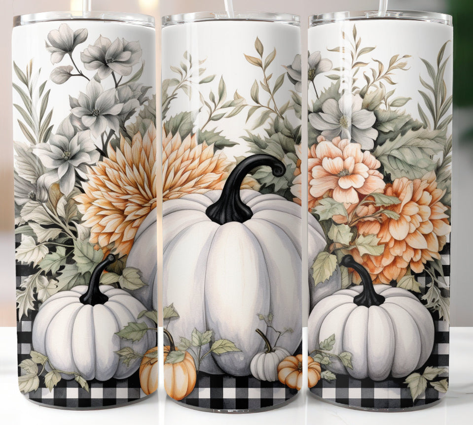 White Pumpkins Fall Tumbler