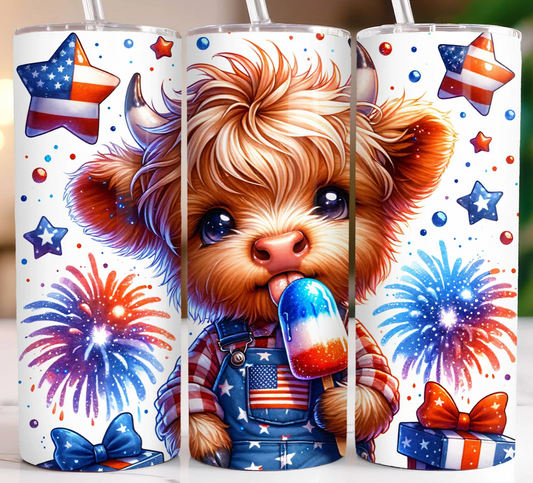 Highland Cow USA Tumbler (boy)