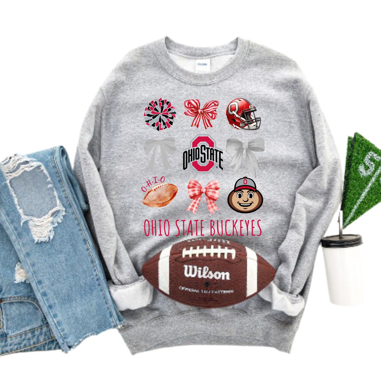 Ohio Football with Bows