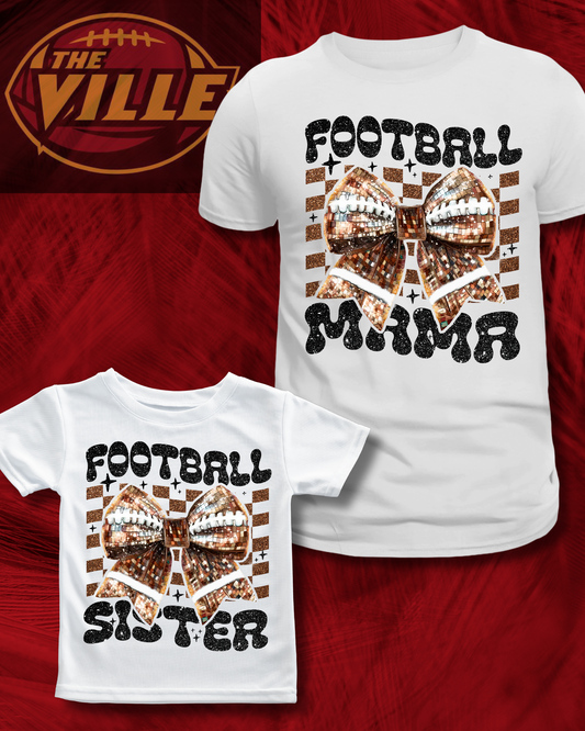 Football Mom/Sister with Bow