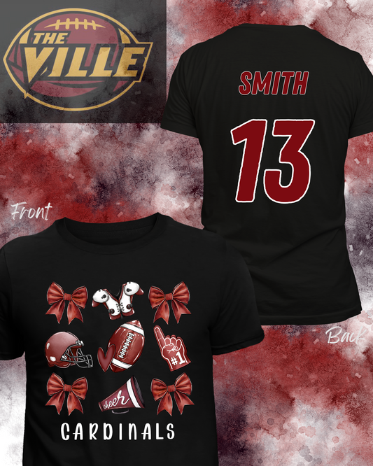 Cardinals Bows & Football - ADULT