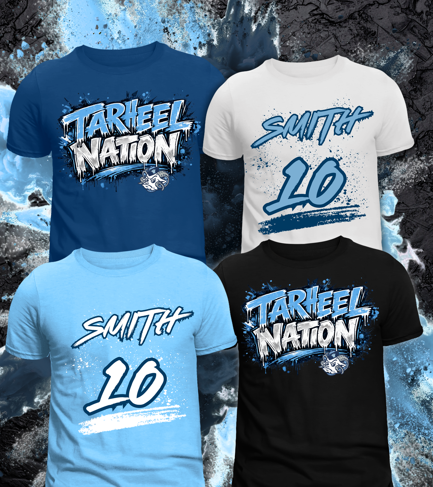 TarHeel Nation Name & Number on back