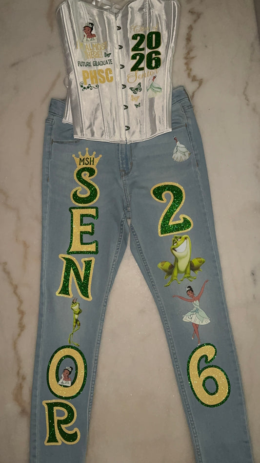 Custom Top & Jeans Set (+Glitter)