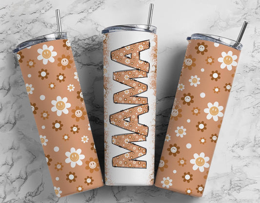 Trendy MAMA Tumbler with flowers