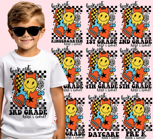 Retro Smiley Grade School Short Sleeve Tee