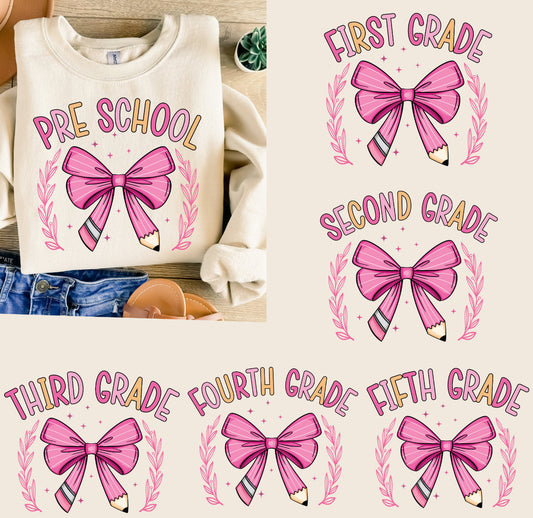 Pink Bow Grade School Short Sleeve Tee