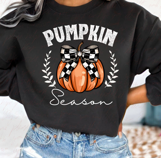 Pumpkin Season with checkered bow