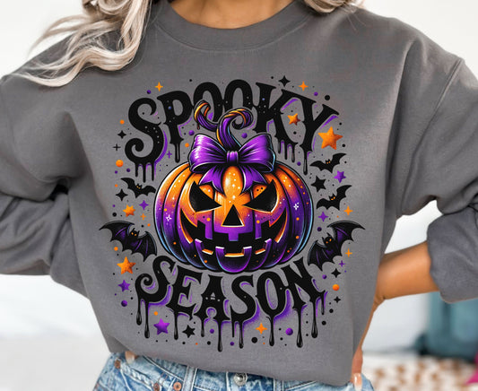 Spooky Season with Purple Bow