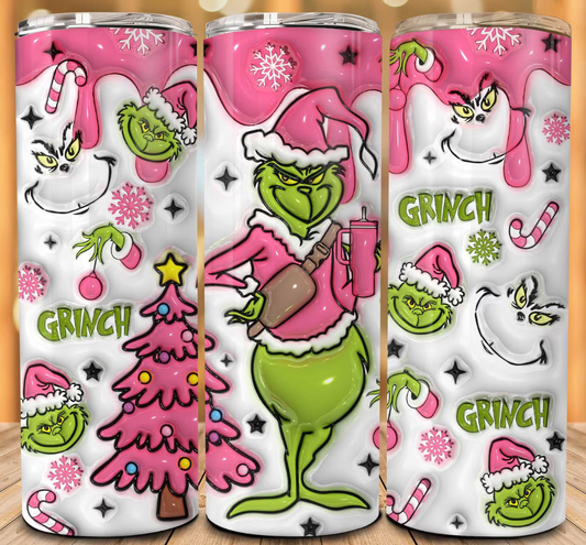 Inflated Pink Grinch Tumbler