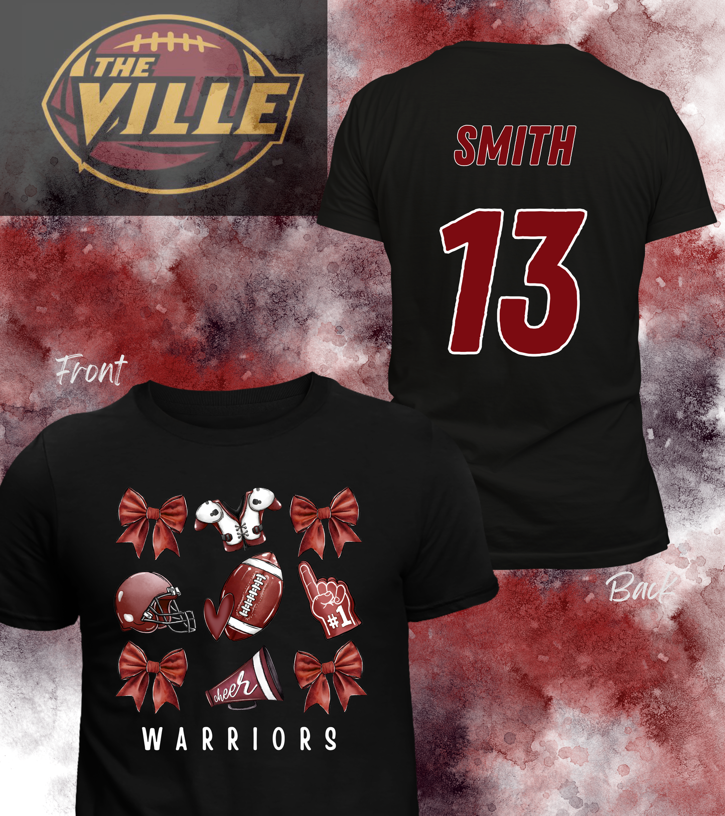 Warriors Bows & Football - TODDLER/YOUTH