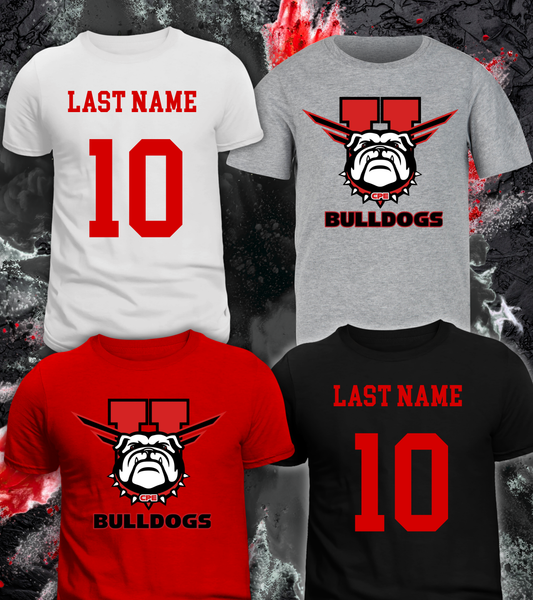 Bulldogs Logo w/ Name & Number